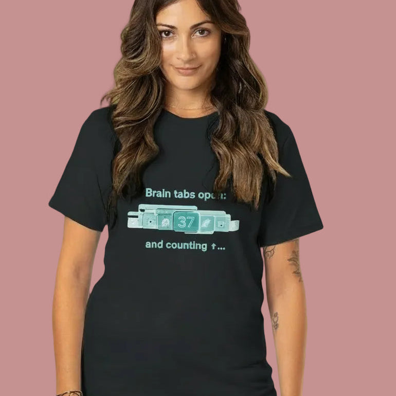 Product featuring a clean, modern typographic design with a witty relatable phrase, shown on a neutral background.