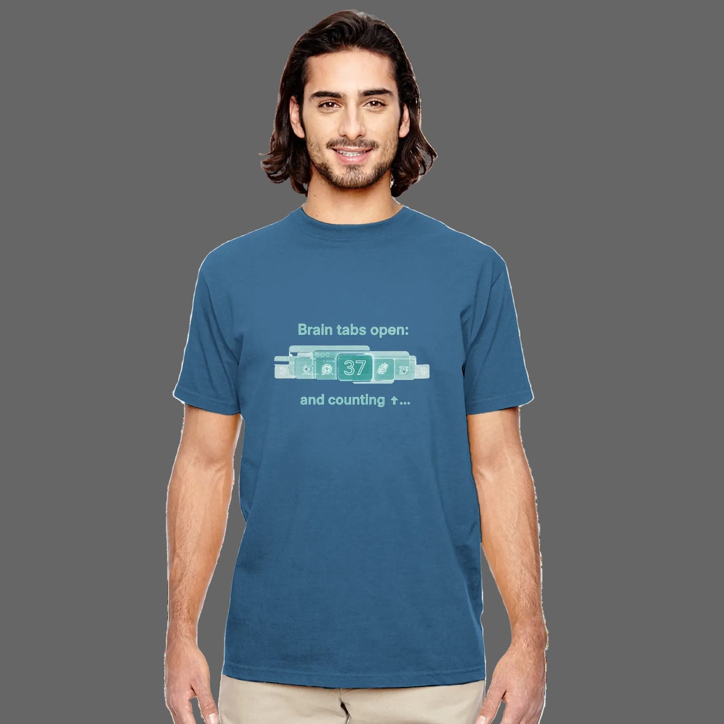 Product featuring a clean, modern typographic design with a witty relatable phrase, shown on a neutral background.